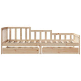 Slaapbank Met Lades 80X200 Cm Massief Grenenhout