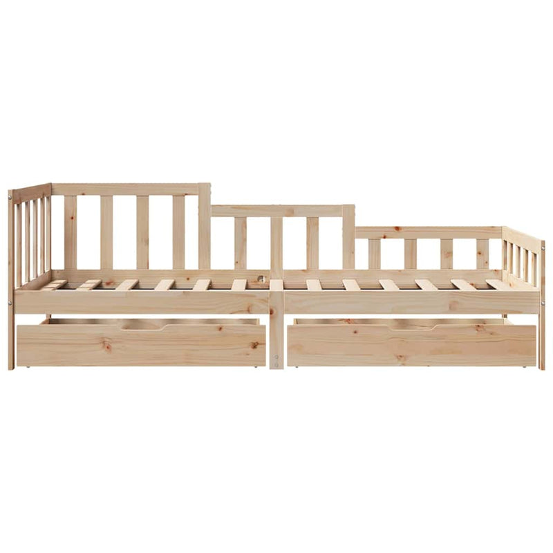 Slaapbank Met Lades 80X200 Cm Massief Grenenhout