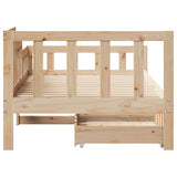 Slaapbank Met Lades 80X200 Cm Massief Grenenhout