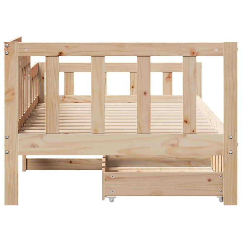 Slaapbank Met Lades 80X200 Cm Massief Grenenhout
