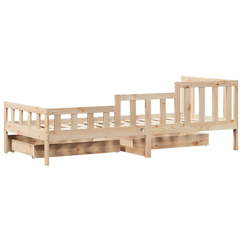 Slaapbank Met Lades 80X200 Cm Massief Grenenhout