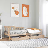 Slaapbank Met Lades 80X200 Cm Massief Grenenhout