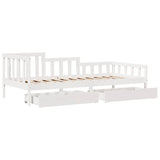 Slaapbank Met Lades 80X200 Cm Massief Grenenhout Wit