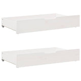 Slaapbank Met Lades 80X200 Cm Massief Grenenhout Wit