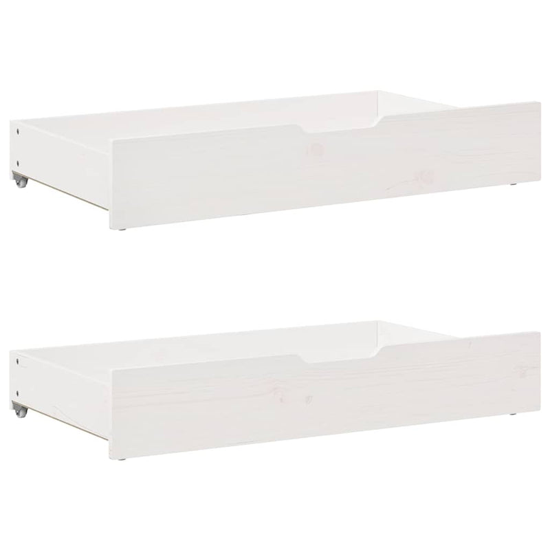 Slaapbank Met Lades 80X200 Cm Massief Grenenhout Wit