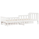 Slaapbank Met Lades 80X200 Cm Massief Grenenhout Wit