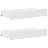 Slaapbank Met Lades 90X200 Cm Massief Grenenhout Wit