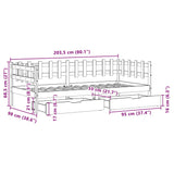 Slaapbank Met Lades 80X200 Cm Massief Grenenhout