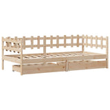 Slaapbank Met Lades 80X200 Cm Massief Grenenhout