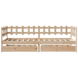 Slaapbank Met Lades 80X200 Cm Massief Grenenhout