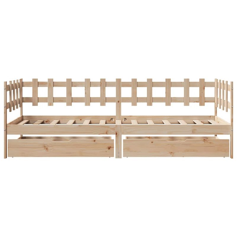 Slaapbank Met Lades 80X200 Cm Massief Grenenhout