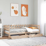 Slaapbank Met Lades 80X200 Cm Massief Grenenhout
