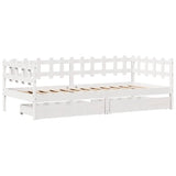 Slaapbank Met Lades 80X200 Cm Massief Grenenhout Wit
