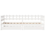 Slaapbank Met Lades 80X200 Cm Massief Grenenhout Wit