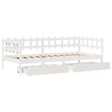 Slaapbank Met Lades 80X200 Cm Massief Grenenhout Wit
