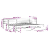 Slaapbank Met Lades 90X200 Cm Massief Grenenhout