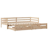 Slaapbank Met Lades 90X200 Cm Massief Grenenhout