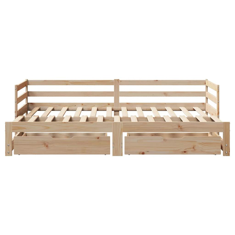 Slaapbank Met Lades 90X200 Cm Massief Grenenhout