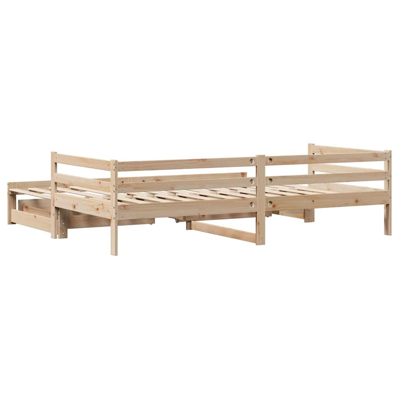 Slaapbank Met Lades 90X200 Cm Massief Grenenhout