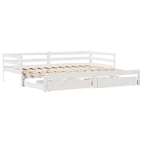 Slaapbank Met Lades 90X200 Cm Massief Grenenhout Wit