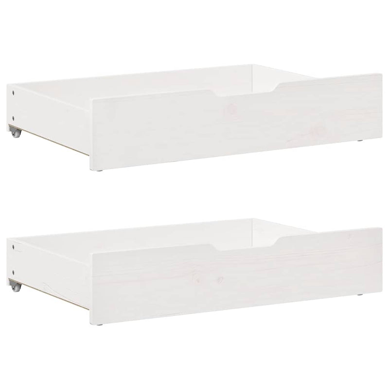 Slaapbank Met Lades 90X200 Cm Massief Grenenhout Wit