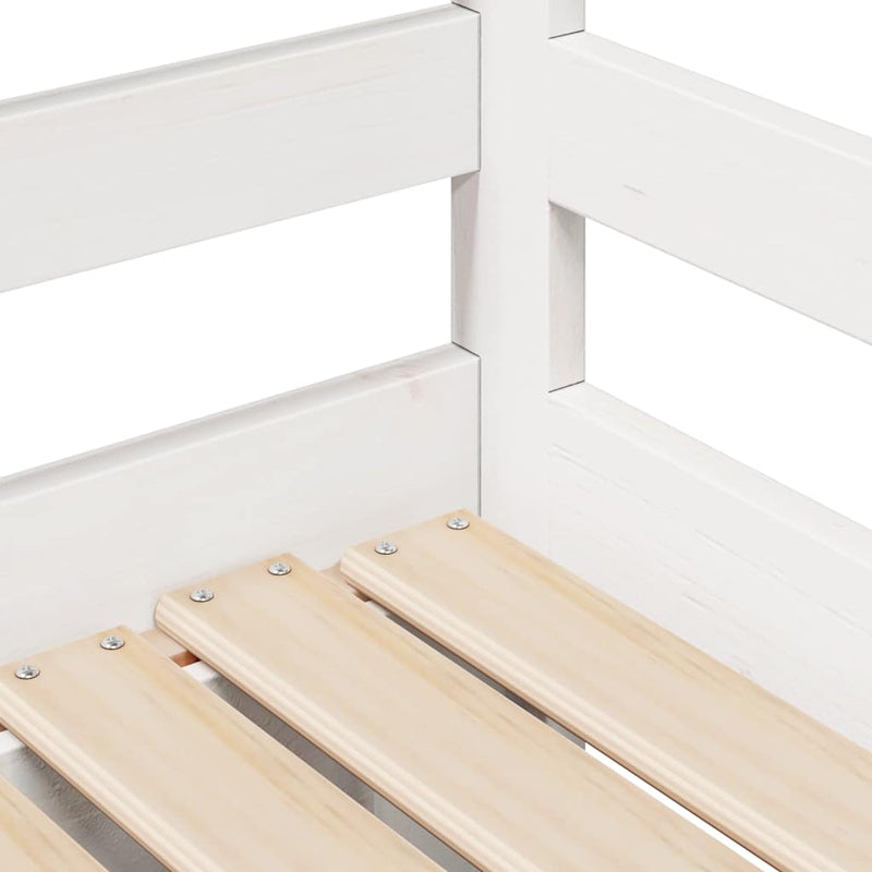 Slaapbank Met Lades 90X200 Cm Massief Grenenhout Wit