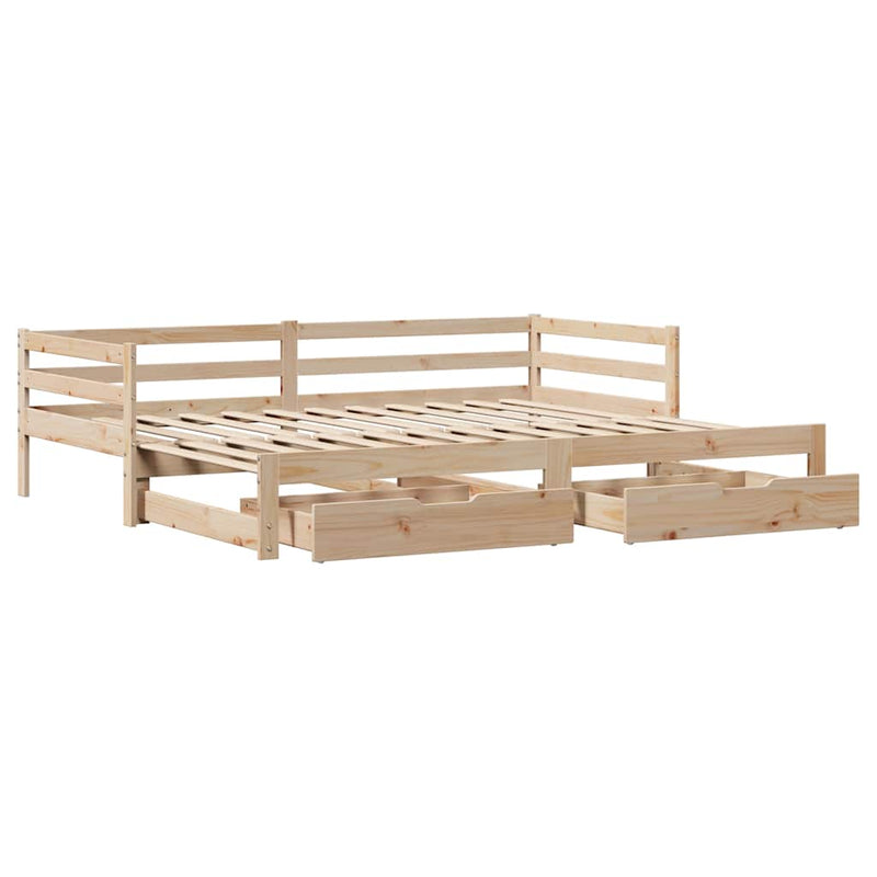 Slaapbank Met Onderschuifbed En Lades Zonder Matras 80X200 Cm