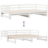 Slaapbank Met Onderschuifbed/Lades Zonder Matras 80X200 Cm Wit