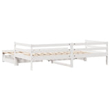 Slaapbank Met Onderschuifbed/Lades Zonder Matras 80X200 Cm Wit