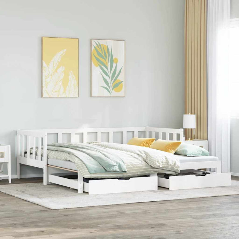 Slaapbank Met Onderschuifbed En Lades Zonder Matras