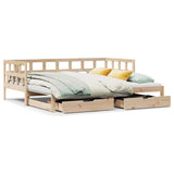 Slaapbank Met Onderschuifbed En Lades Zonder Matras 90X200 Cm