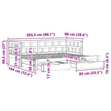 Slaapbank Met Onderschuifbed En Lades Zonder Matras 90X200 Cm
