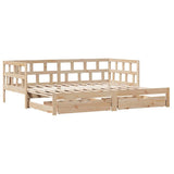 Slaapbank Met Onderschuifbed En Lades Zonder Matras 90X200 Cm