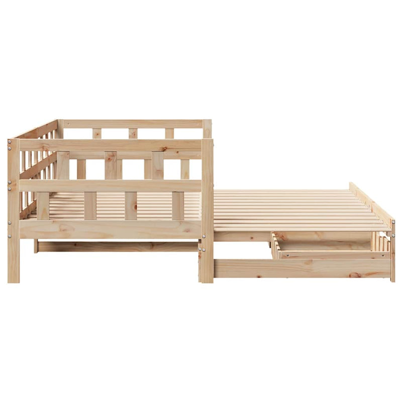 Slaapbank Met Onderschuifbed En Lades Zonder Matras 90X200 Cm