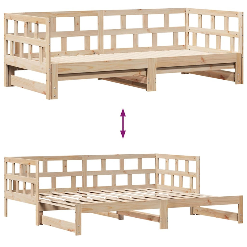 Slaapbank Met Onderschuifbed En Lades Zonder Matras 90X200 Cm
