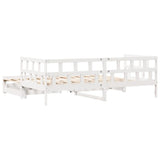 Slaapbank Met Onderschuifbed/Lades Zonder Matras 90X200 Cm Wit