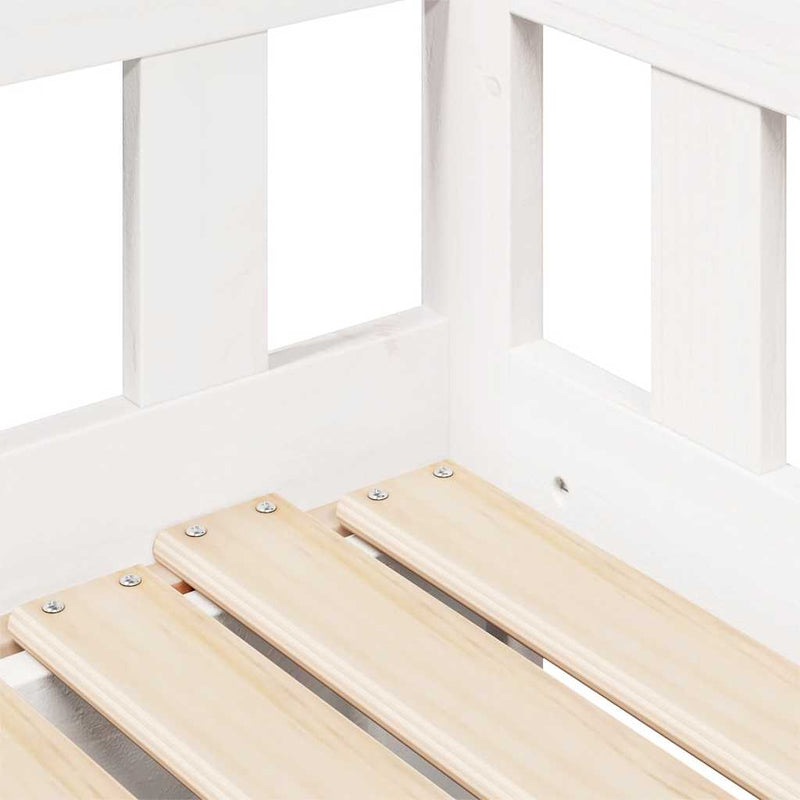 Slaapbank Met Onderschuifbed/Lades Zonder Matras 90X200 Cm Wit