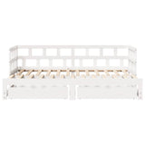 Slaapbank Met Onderschuifbed/Lades Zonder Matras 90X200 Cm Wit