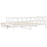 Slaapbank Met Onderschuifbed/Lades Zonder Matras 90X200 Cm Wit