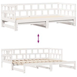 Slaapbank Met Onderschuifbed/Lades Zonder Matras 90X200 Cm Wit