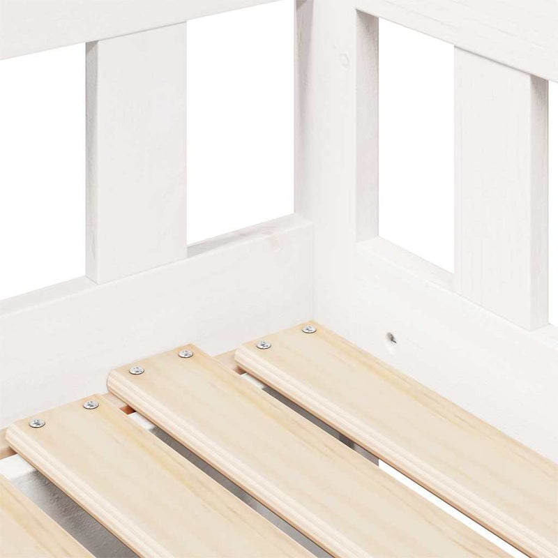 Slaapbank Met Onderschuifbed/Lades Zonder Matras 90X200 Cm Wit
