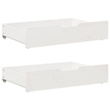 Slaapbank Met Onderschuifbed/Lades Zonder Matras 90X200 Cm Wit