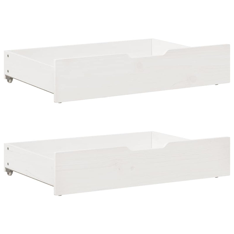 Slaapbank Met Onderschuifbed/Lades Zonder Matras 90X200 Cm Wit