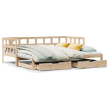 Slaapbank Met Onderschuifbed En Lades Zonder Matras 80X200 Cm