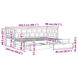 Slaapbank Met Onderschuifbed En Lades Zonder Matras 80X200 Cm