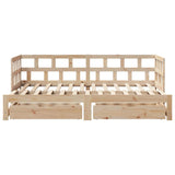 Slaapbank Met Onderschuifbed En Lades Zonder Matras 80X200 Cm