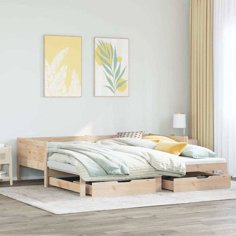 Slaapbank Met Onderschuifbed/Lades Zonder Matras