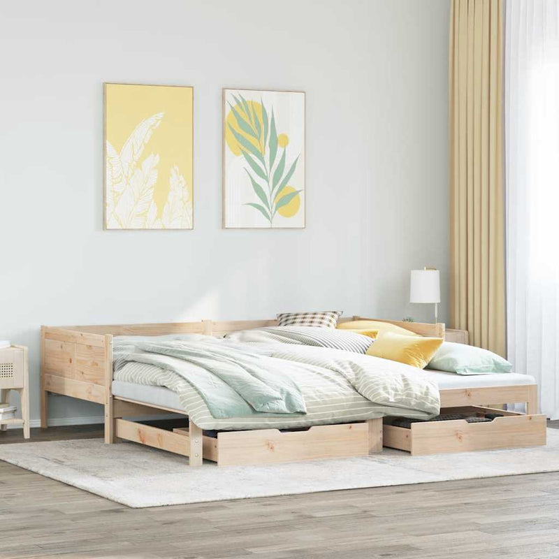 Slaapbank Met Onderschuifbed/Lades Zonder Matras