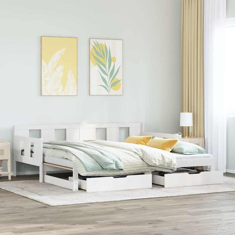 Slaapbank Met Onderschuifbed En Lades Zonder Matras