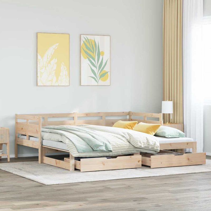 Slaapbank Met Onderschuifbed/Lades Zonder Matras
